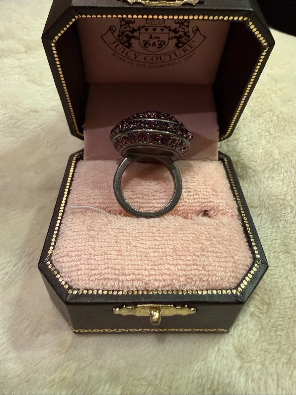 Juicy Couture Deep Purple Multi-Crystal Cocktail Ring